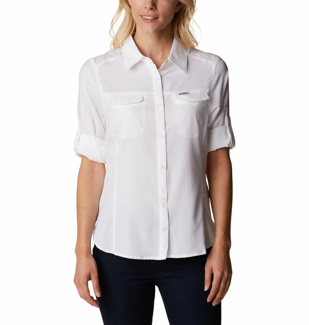 Columbia Women White Omni-Wick Silver Ridge Lite Long Sleeve Shirt