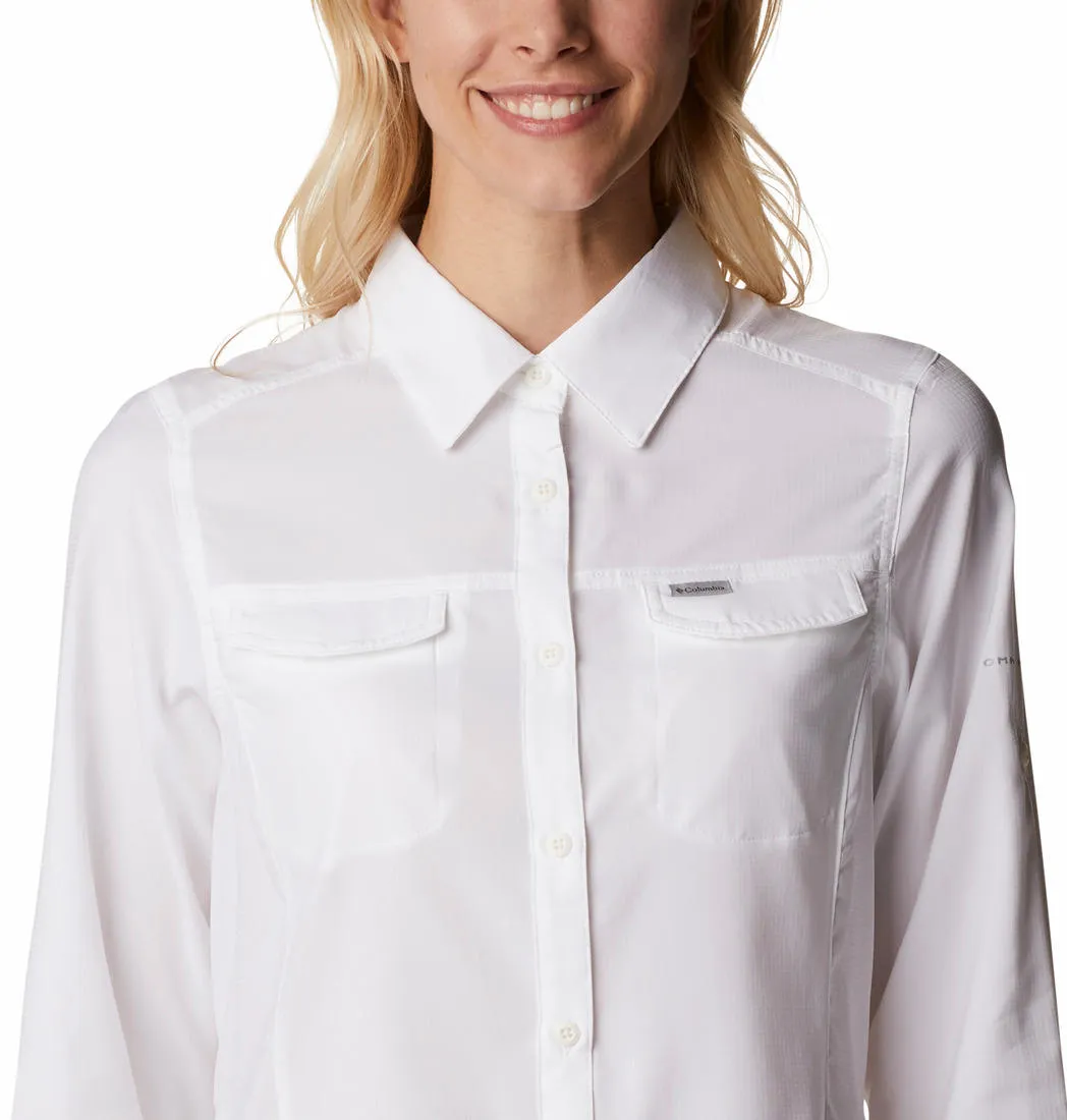 Columbia Women White Omni-Wick Silver Ridge Lite Long Sleeve Shirt