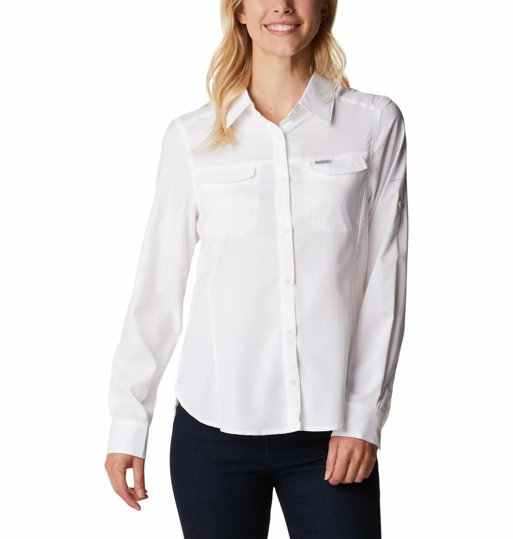 Columbia Women White Omni-Wick Silver Ridge Lite Long Sleeve Shirt