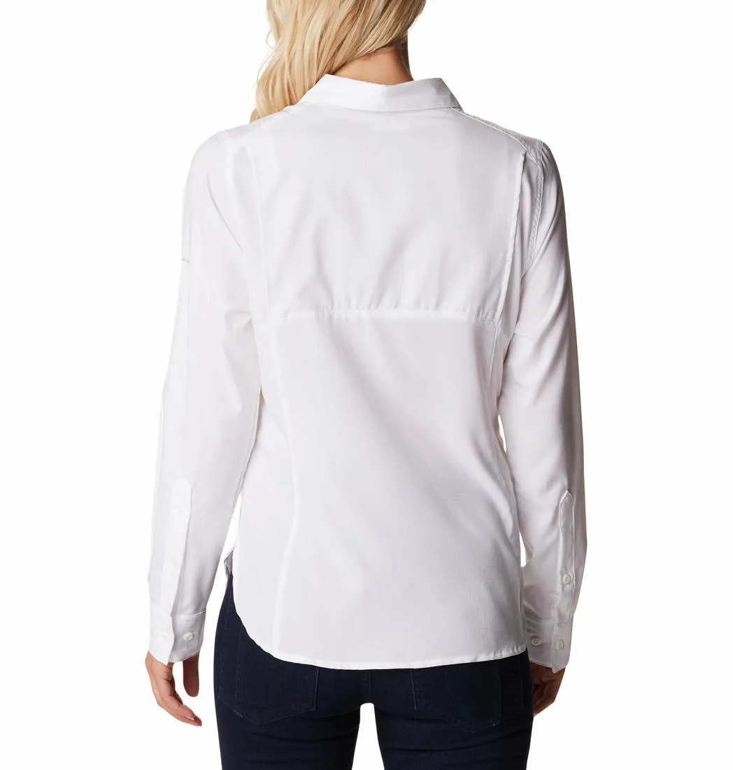 Columbia Women White Omni-Wick Silver Ridge Lite Long Sleeve Shirt