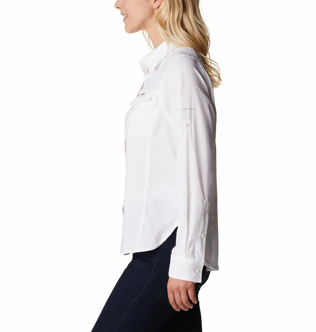 Columbia Women White Omni-Wick Silver Ridge Lite Long Sleeve Shirt