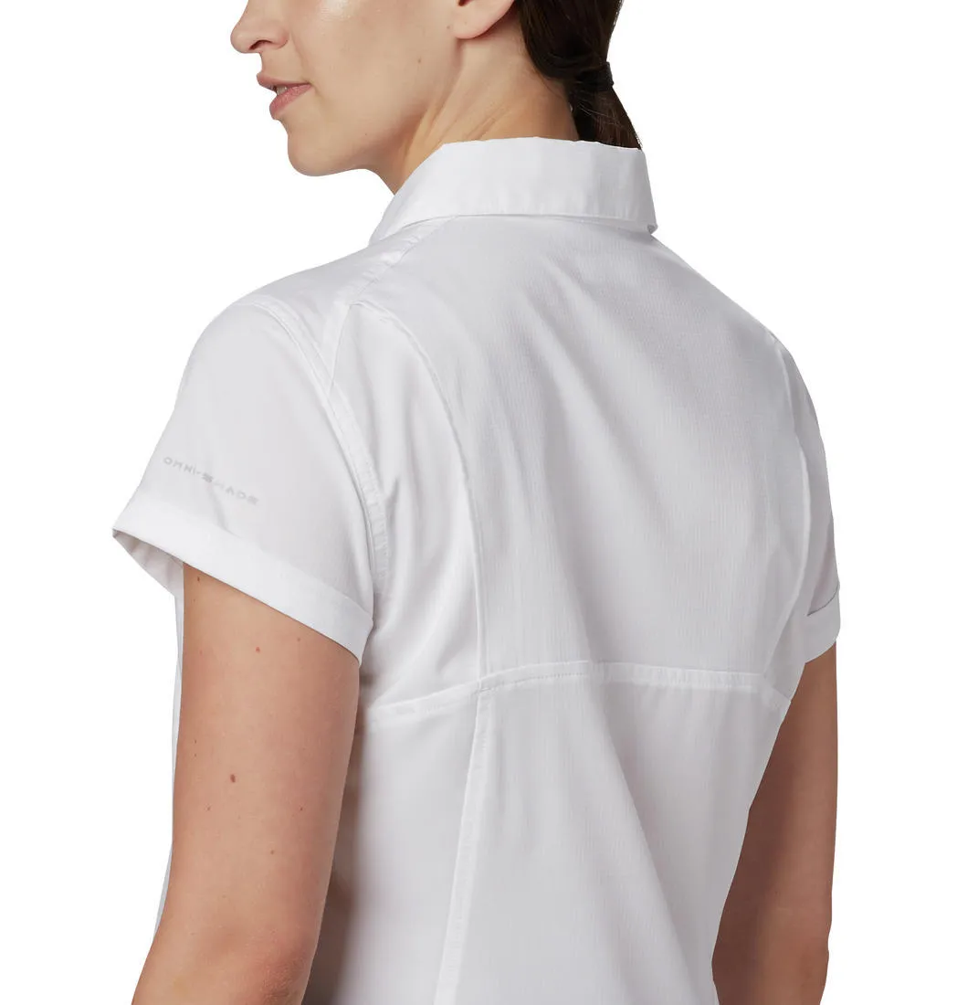 Columbia Women White Omni-Wick Silver Ridge Lite Short Sleeve Shirt