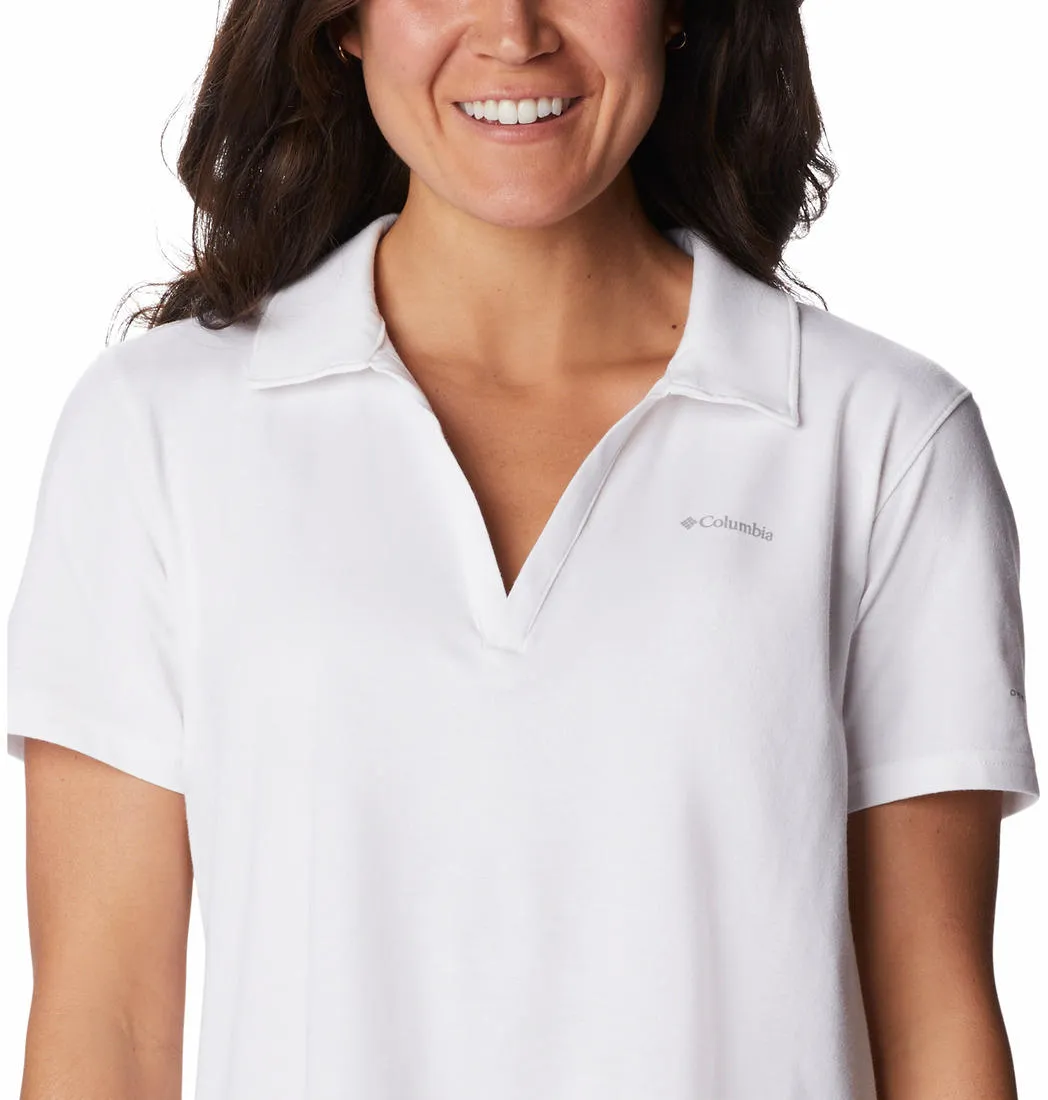Columbia Women White Omni-Wick W Sun Trek Polo Tshirt