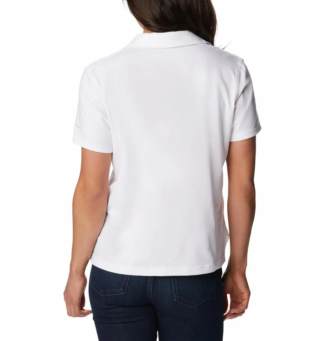 Columbia Women White Omni-Wick W Sun Trek Polo Tshirt