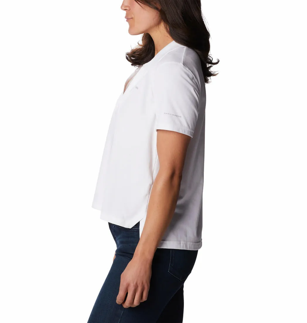 Columbia Women White Omni-Wick W Sun Trek Polo Tshirt