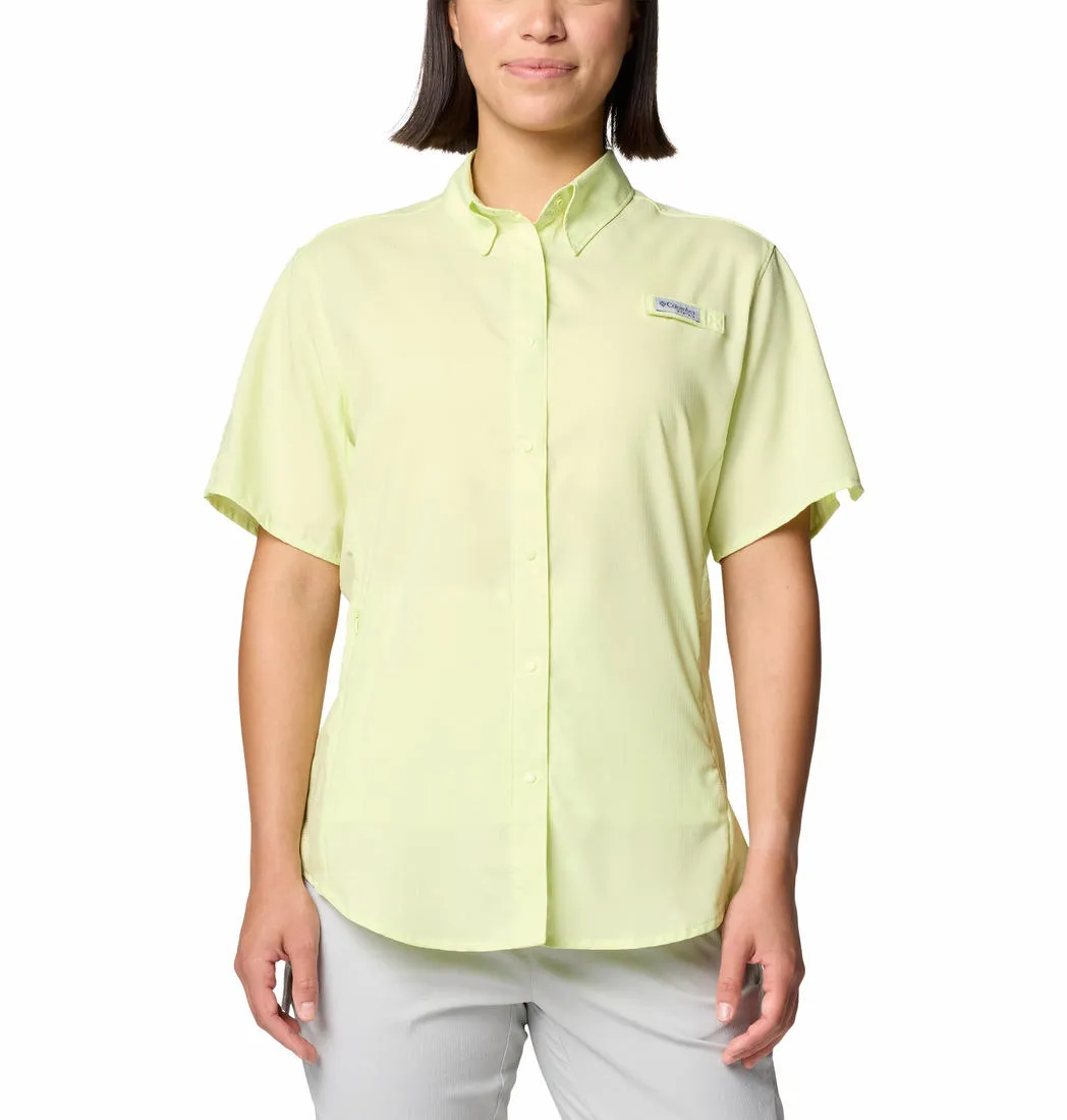 Columbia Women Yellow Omni-Shade Tamiami II Short Sleeve Shirt