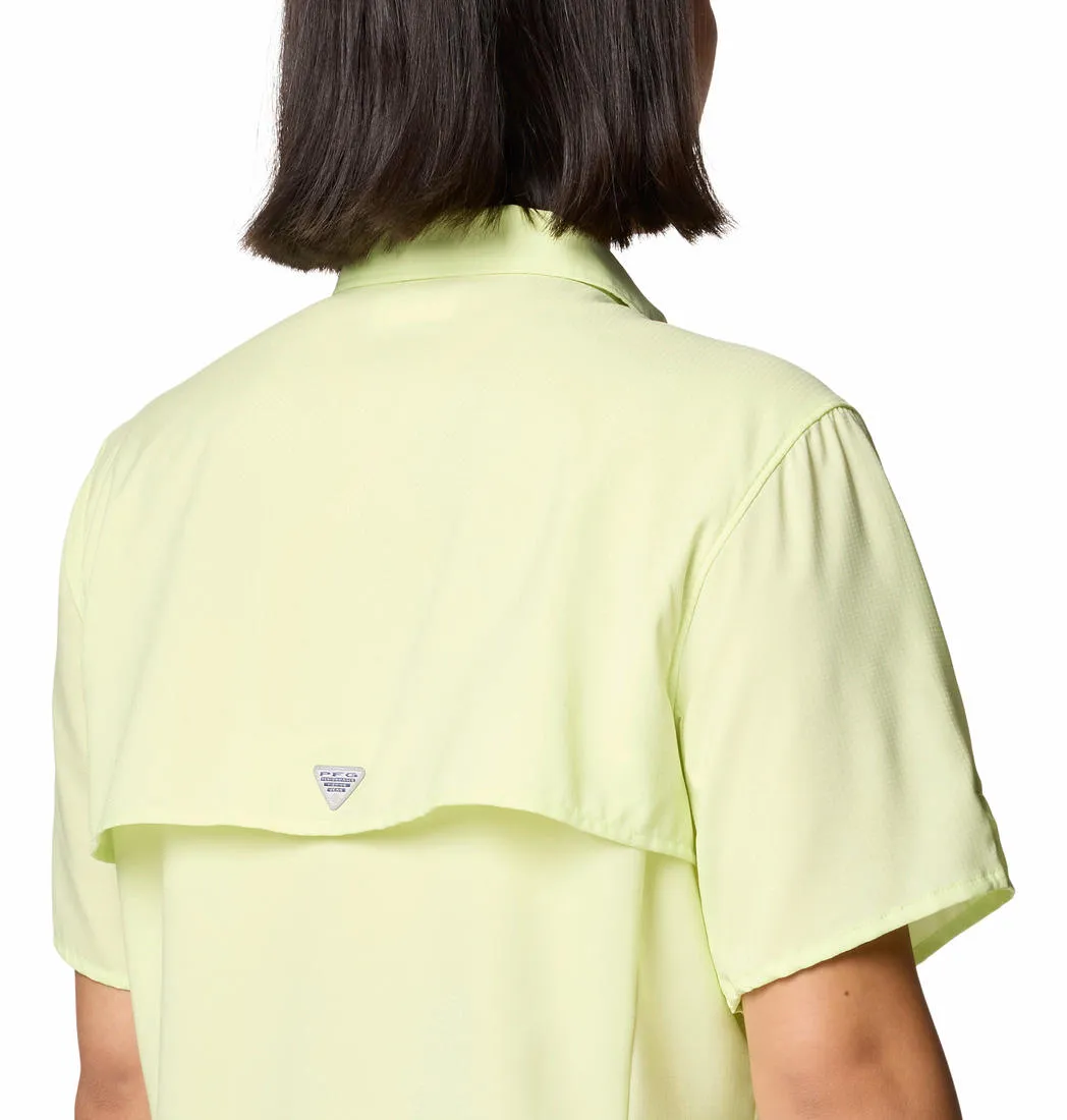 Columbia Women Yellow Omni-Shade Tamiami II Short Sleeve Shirt
