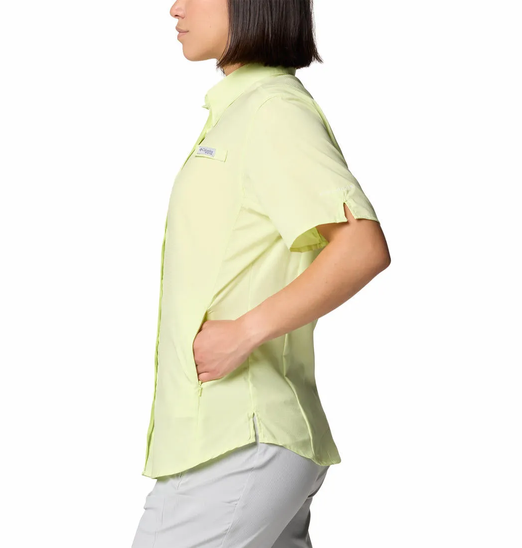Columbia Women Yellow Omni-Shade Tamiami II Short Sleeve Shirt