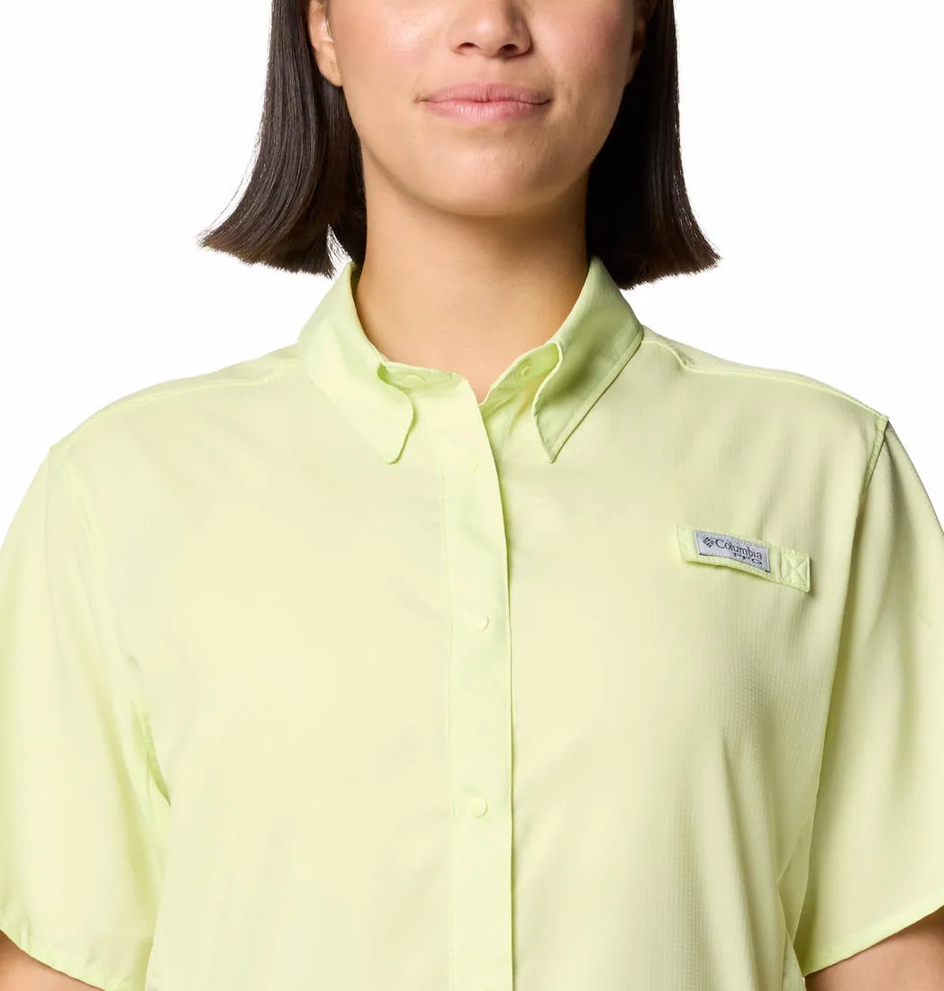 Columbia Women Yellow Omni-Shade Tamiami II Short Sleeve Shirt