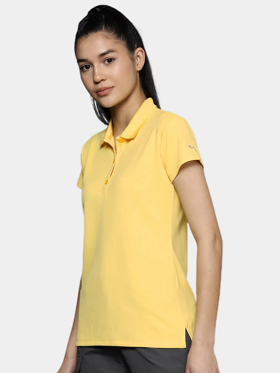 Columbia Women Yellow Omni-Wick Innisfree Polo Tshirt