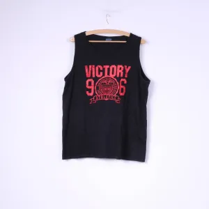 Conte Mancini Men XL Shirt Black Cotton Sleeveless Victory San Diego Tank Top Vest