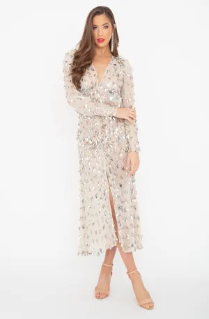 Corina Beige Midi Dress by Rachel Gilbert