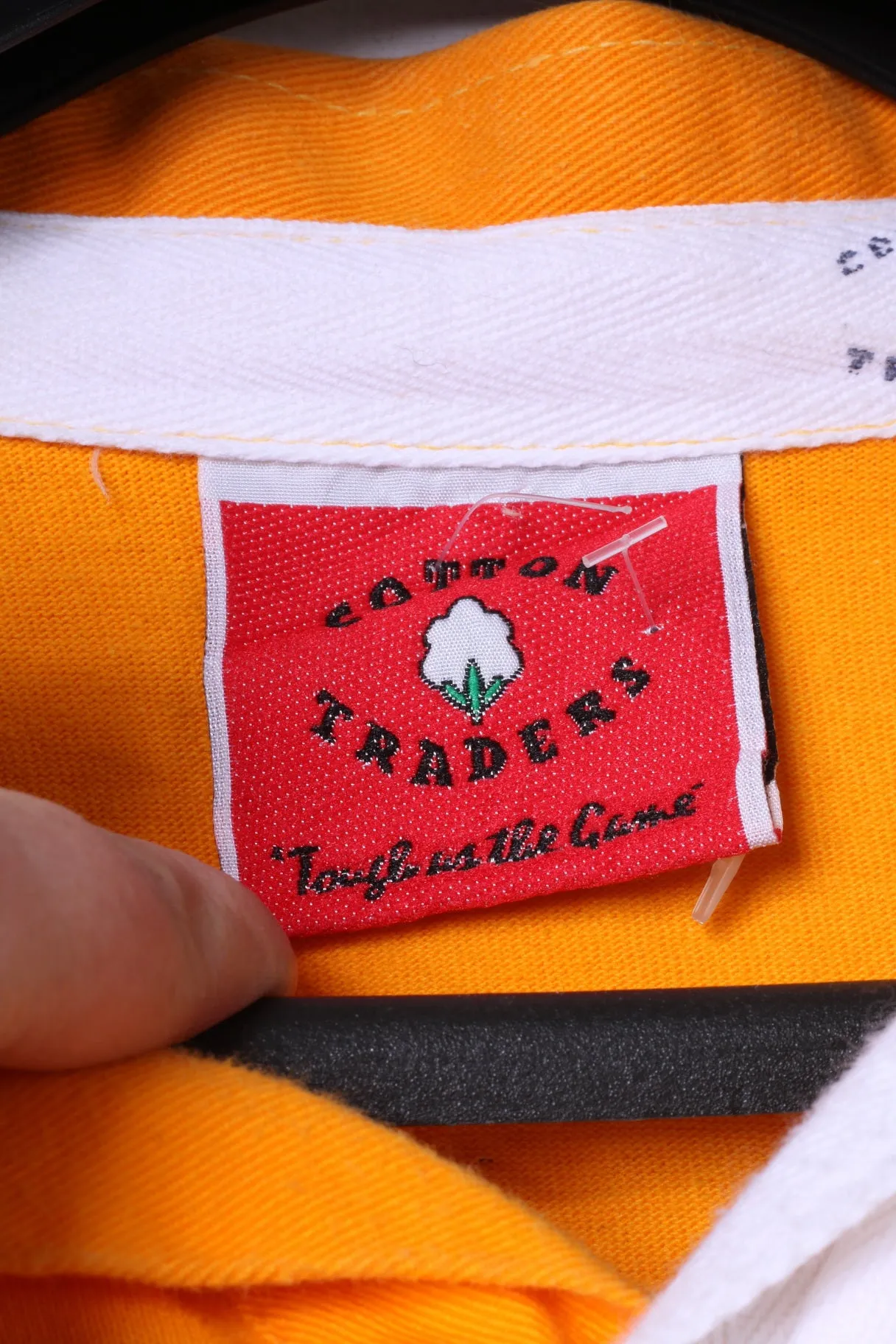 Cotton Traders Men L Polo Shirt Orange 100% Cotton Australia Rugby Top