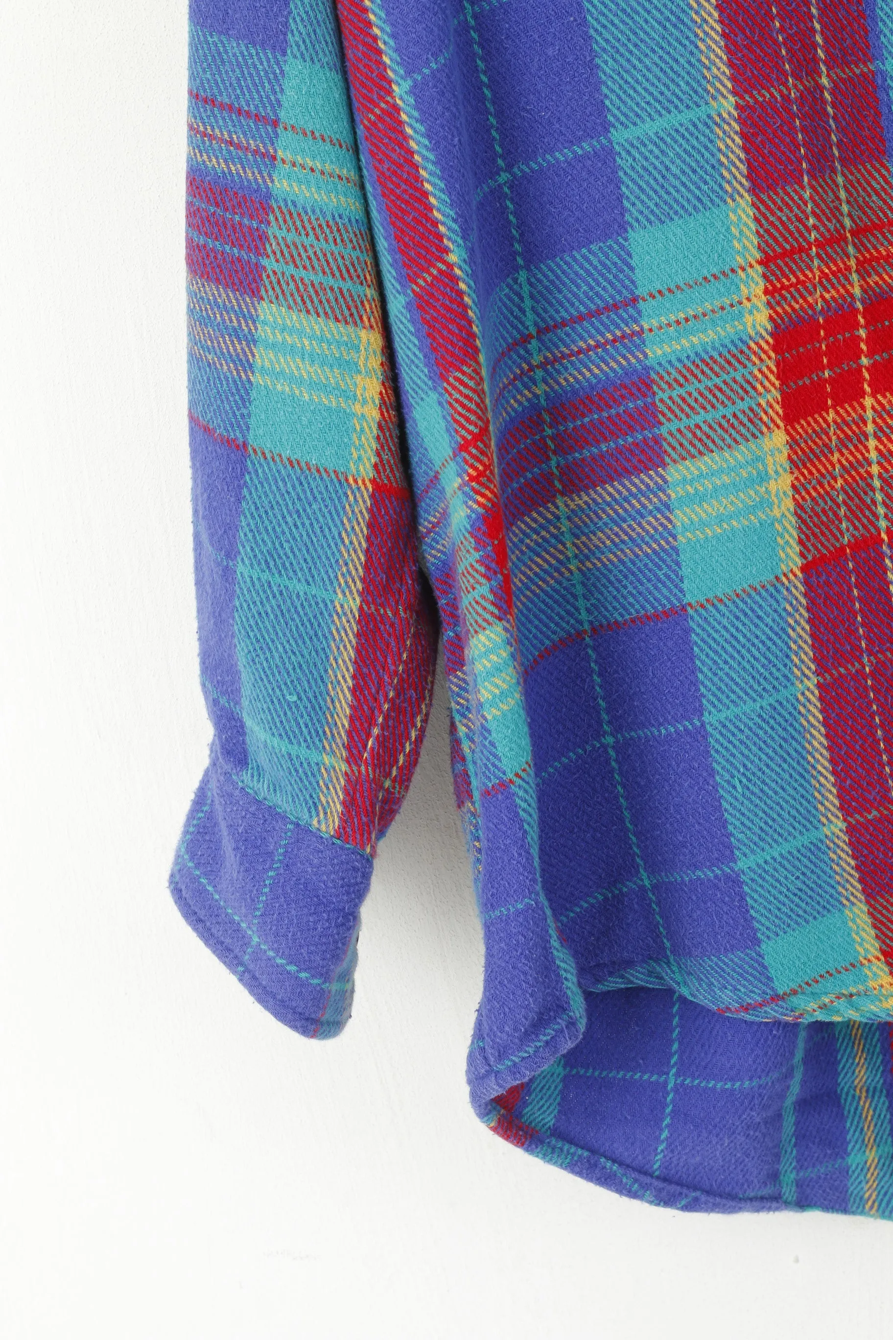 Creem Men L (M) Casual Shirt Blue Check Vintage First Grand Lottery of Washington Top