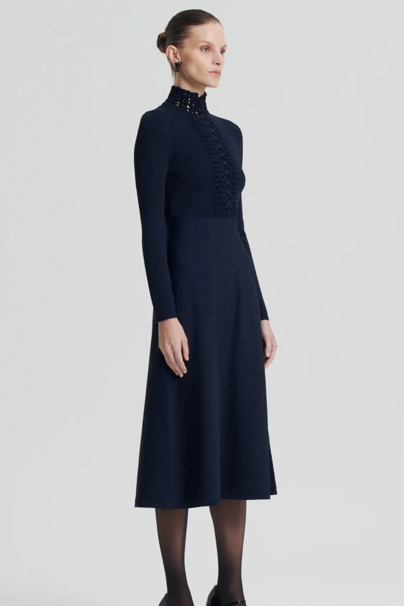 Crepe Knit Daisy Ls Dress by Scanlan Theodore
