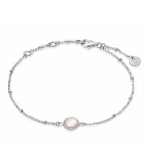 Daisy London Rose Quartz Healing Stone Bobble Bracelet Silver HBR1005_SLV