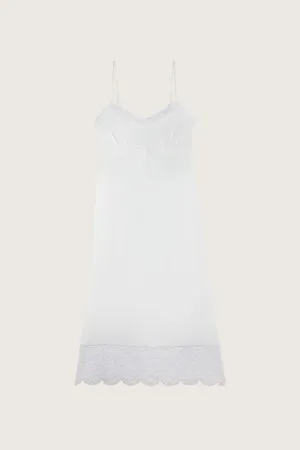 Deep Lace Trim Slip Dress