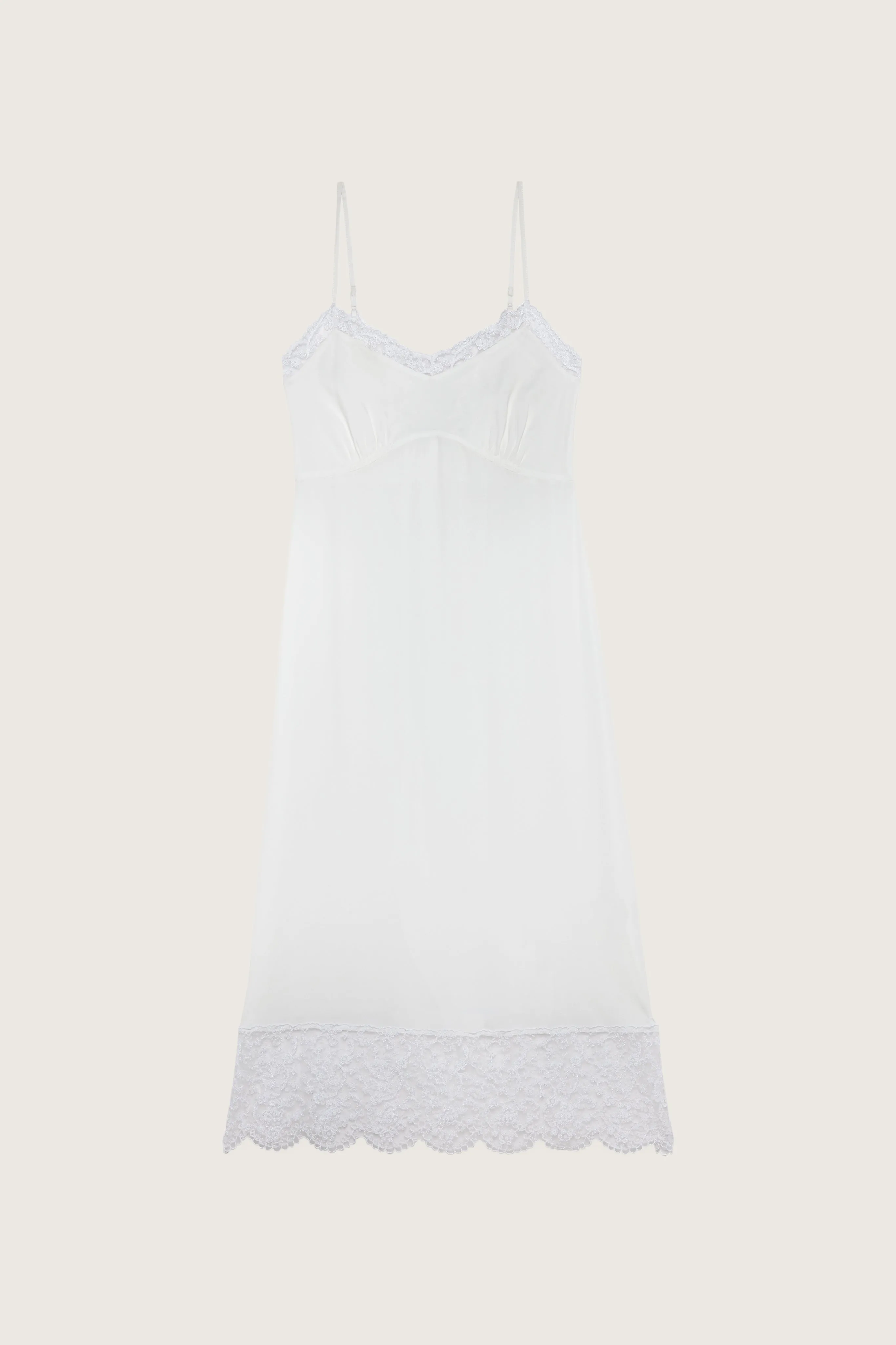 Deep Lace Trim Slip Dress