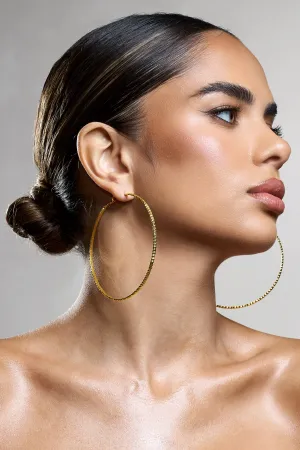 Deia | Gold Ribbed Hoop Earrings Club L London
