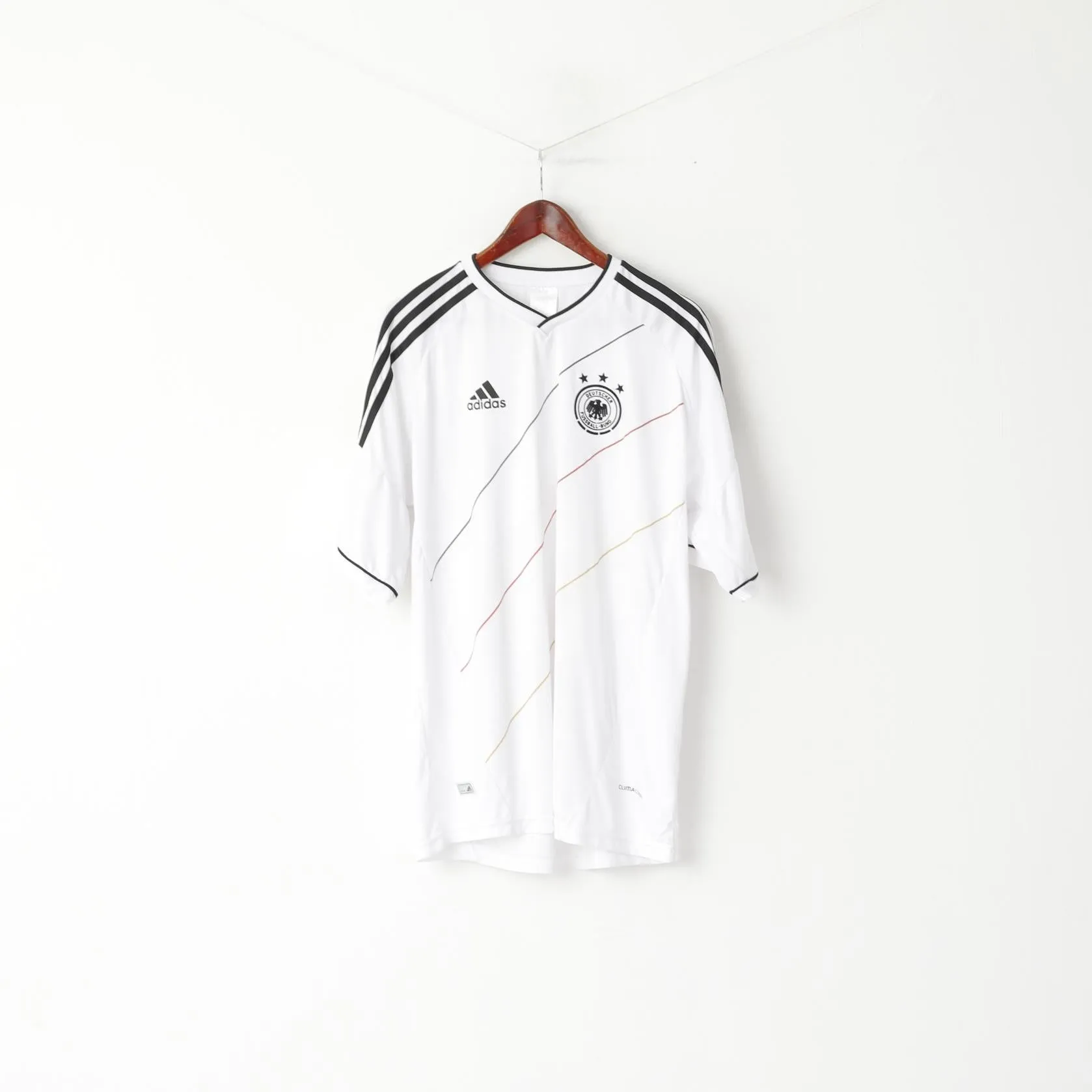 Deutschland Men XXXL (XL) Shirt White Deutscher Fussball Bund V Neck Jersey Top