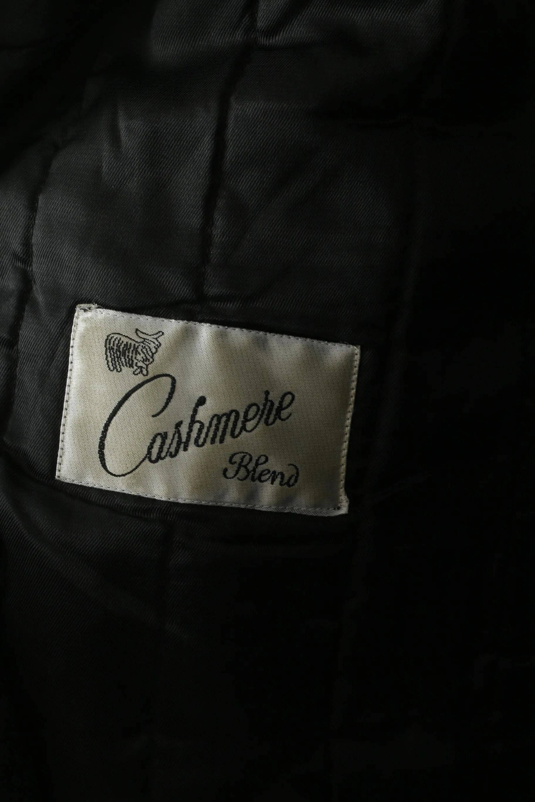Di Caprio Men 48 XL Coat Black Wool Cashmere Blend Single Breasted Vintage Top
