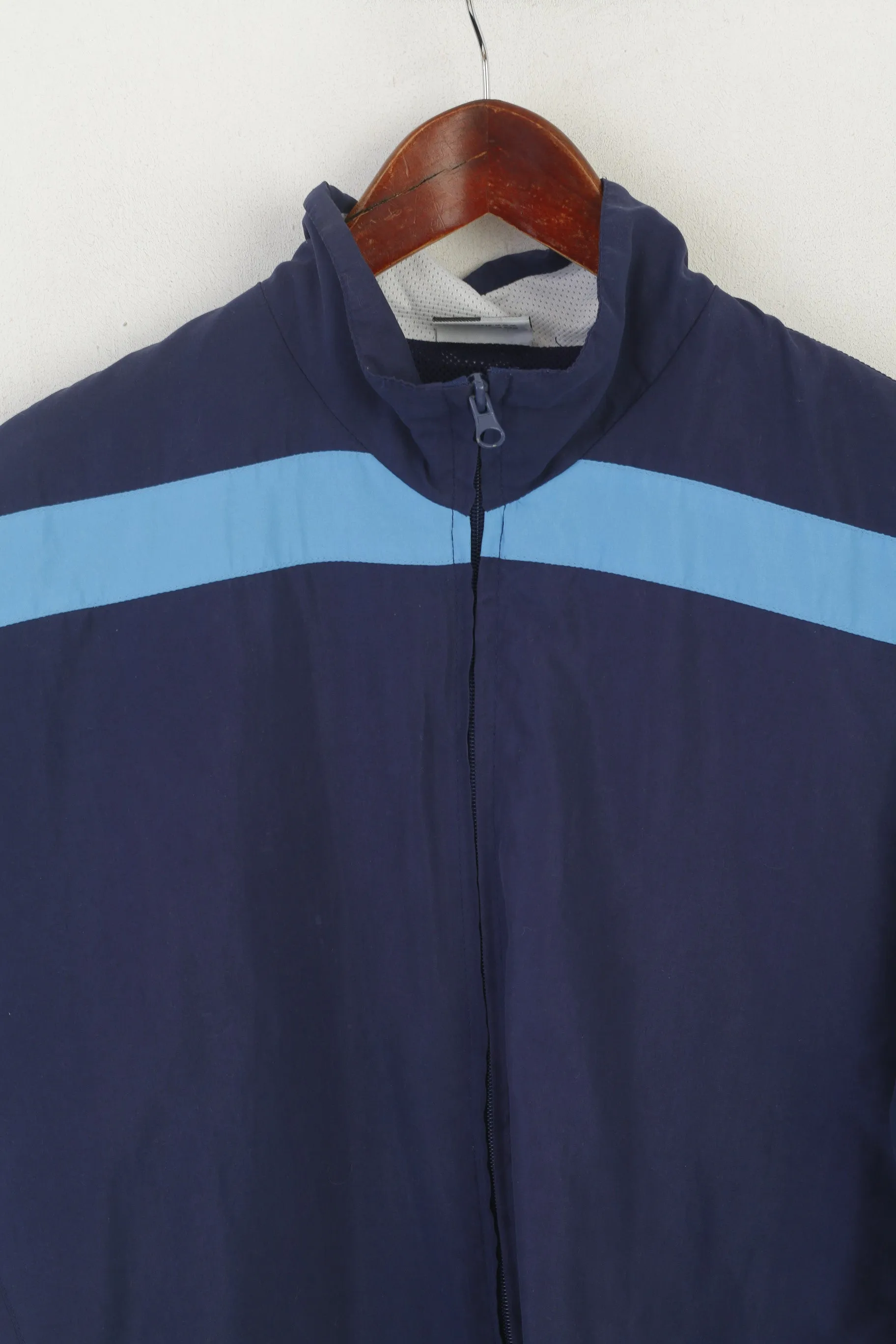 Diadora Men L Jacket Navy Vintage Lightweight Activewear Full Zip Training