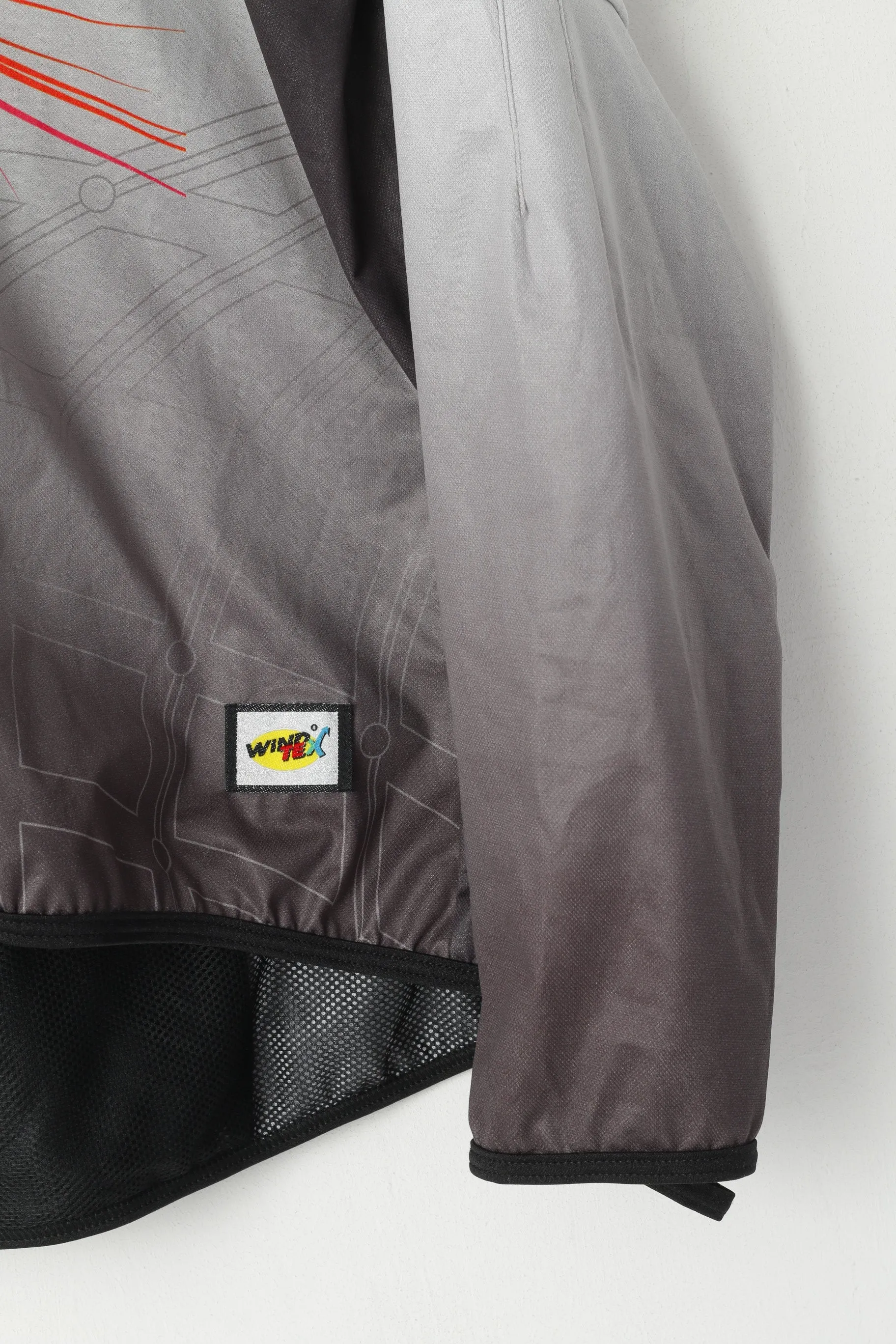 Diadora Men XL Jacket Grey Run Full Zipper Windtex Activewear Lightweight Top