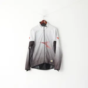Diadora Men XL Jacket Grey Run Full Zipper Windtex Activewear Lightweight Top