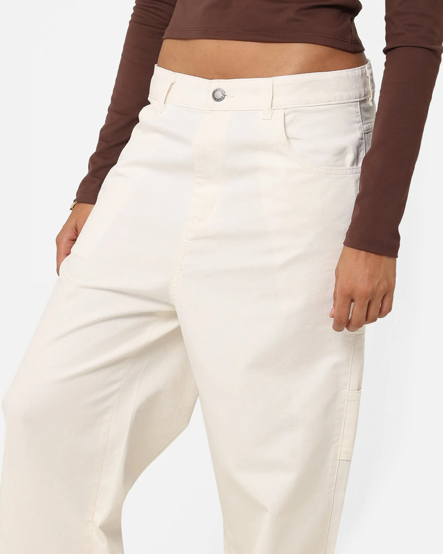 Dickies Women's Stonewashed Cropped Cargo Pants Stonewash Cloud