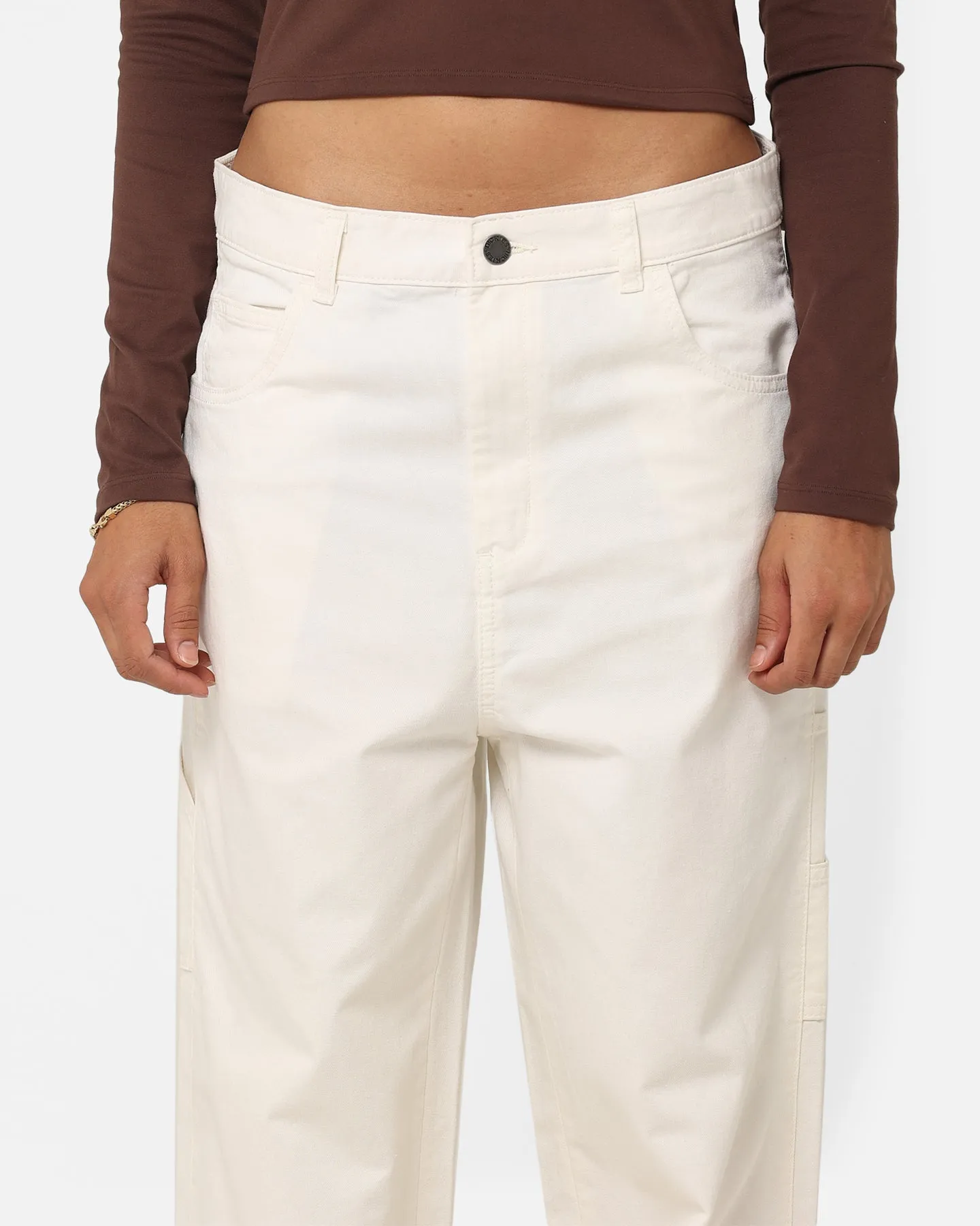 Dickies Women's Stonewashed Cropped Cargo Pants Stonewash Cloud