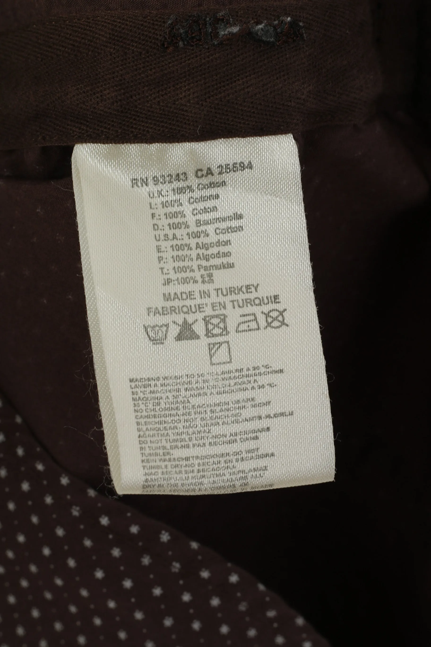 Diesel Men L (M) Casual Shirt Brown Cotton Tiny Snowflake Pattern Long Sleeve Top
