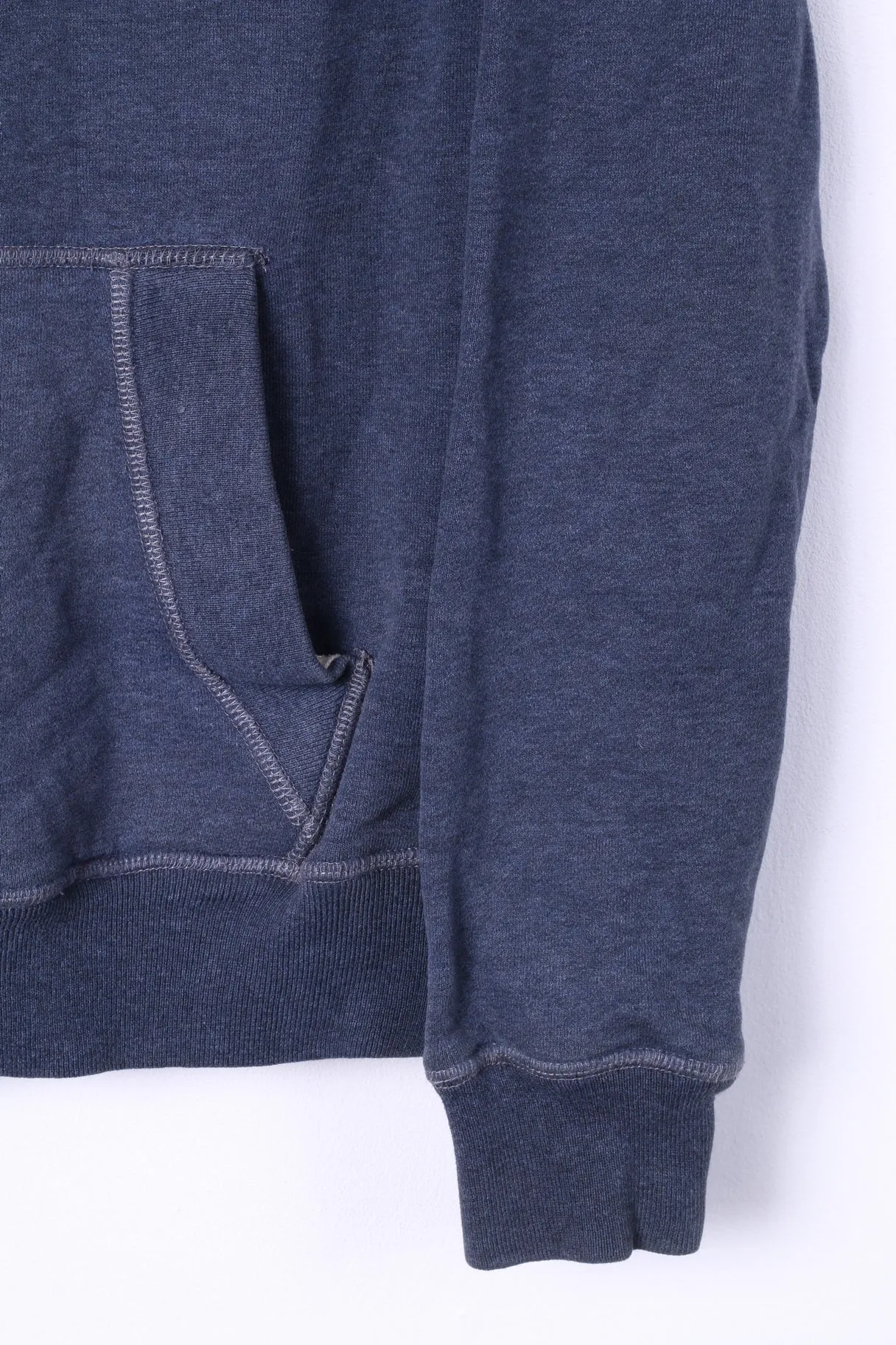 Diesel Mens S Sweatshirt Hooded Blue Sportswear Top Zip Neck