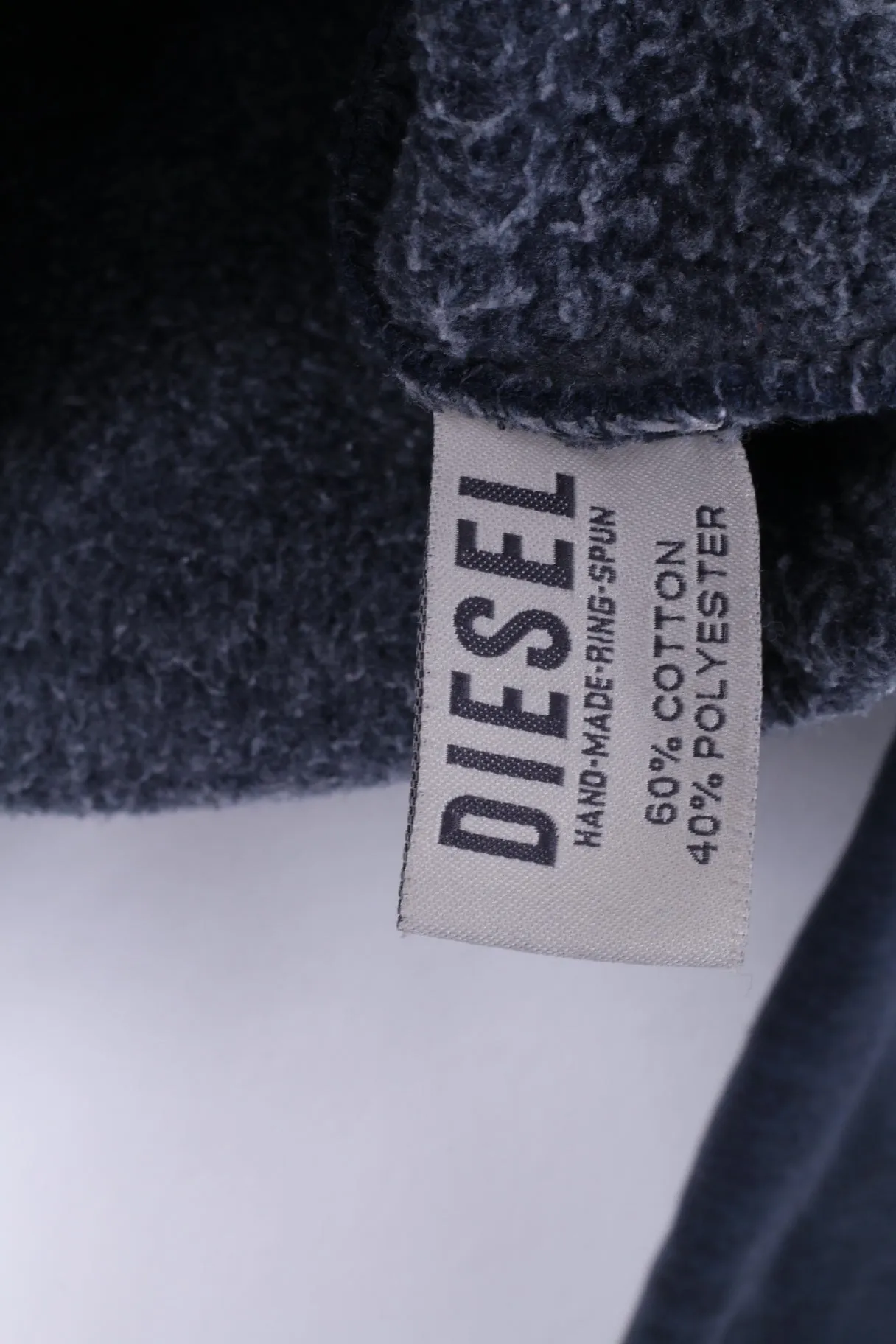 Diesel Mens S Sweatshirt Hooded Blue Sportswear Top Zip Neck