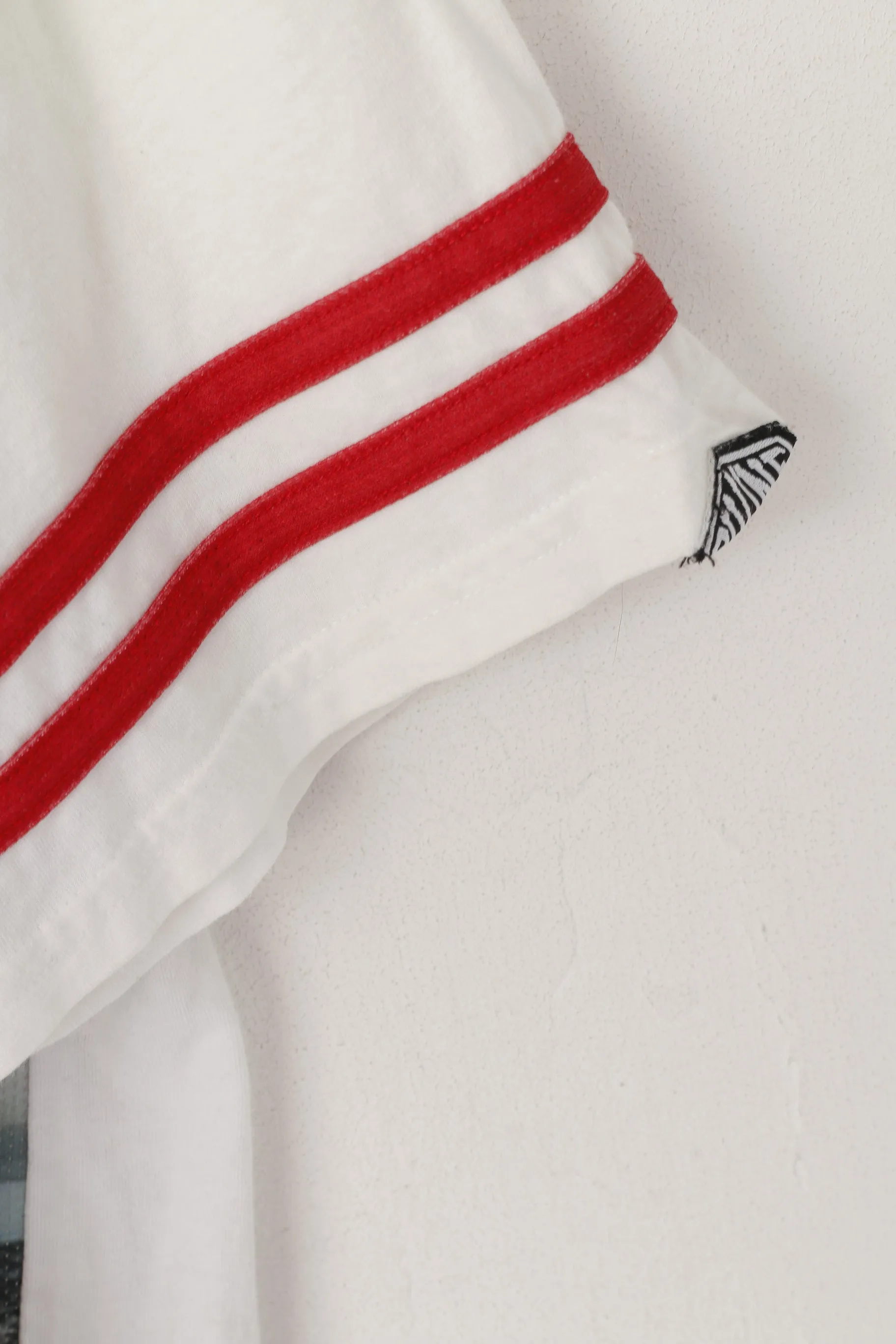 Divine Men 2XL (XL) Shirt White Cotton Graphic England Football Mesh Front Top