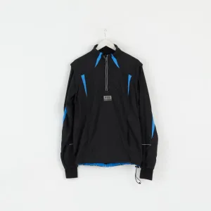 Dobsom Men M Run Jacket Black Zip Neck ReflectiveRemovable Sleeve Top
