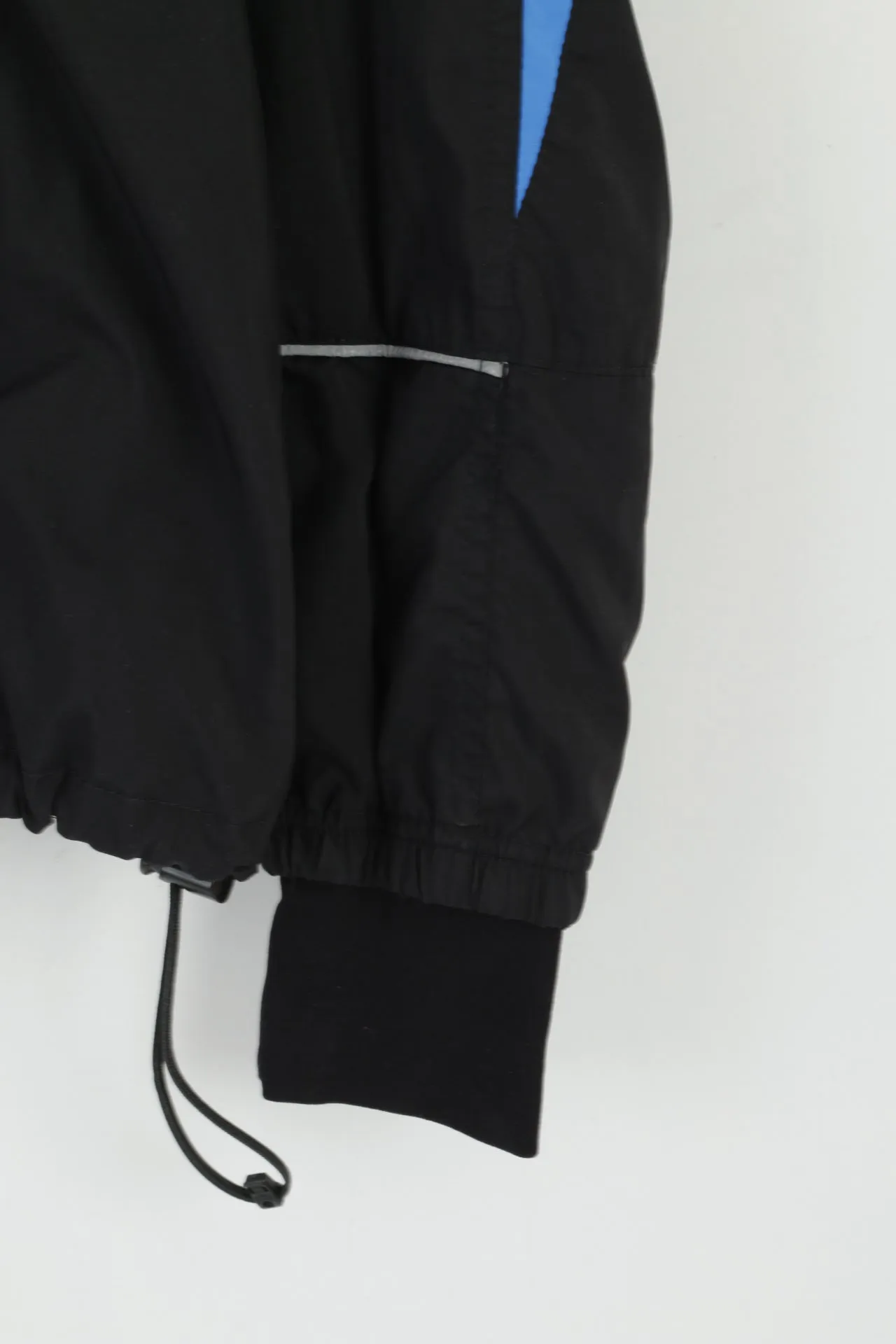 Dobsom Men M Run Jacket Black Zip Neck ReflectiveRemovable Sleeve Top
