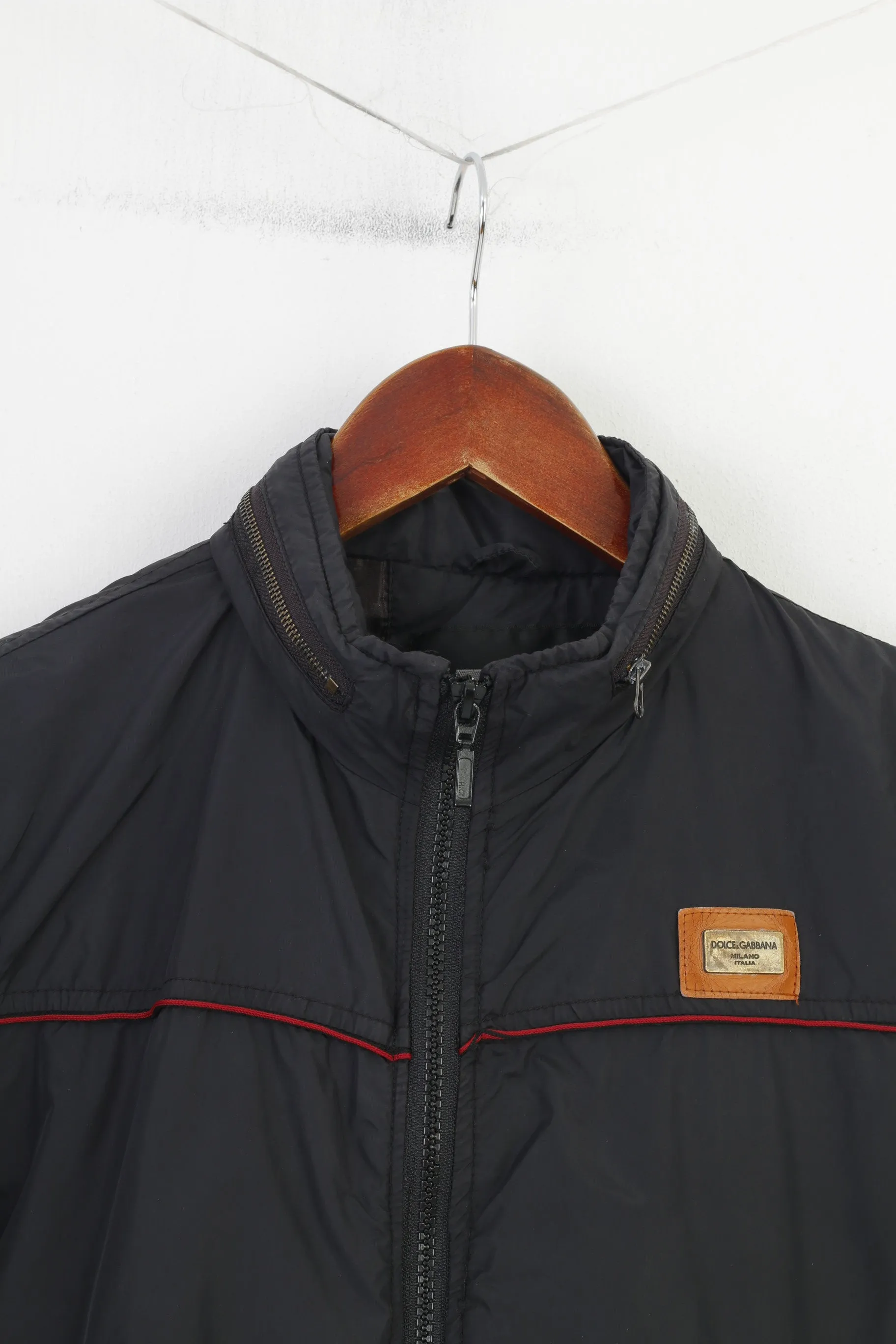 Dolce Gabbana Men L S Jacket Navy Full Zipper Hidden Hood IT.IT Vintage Top