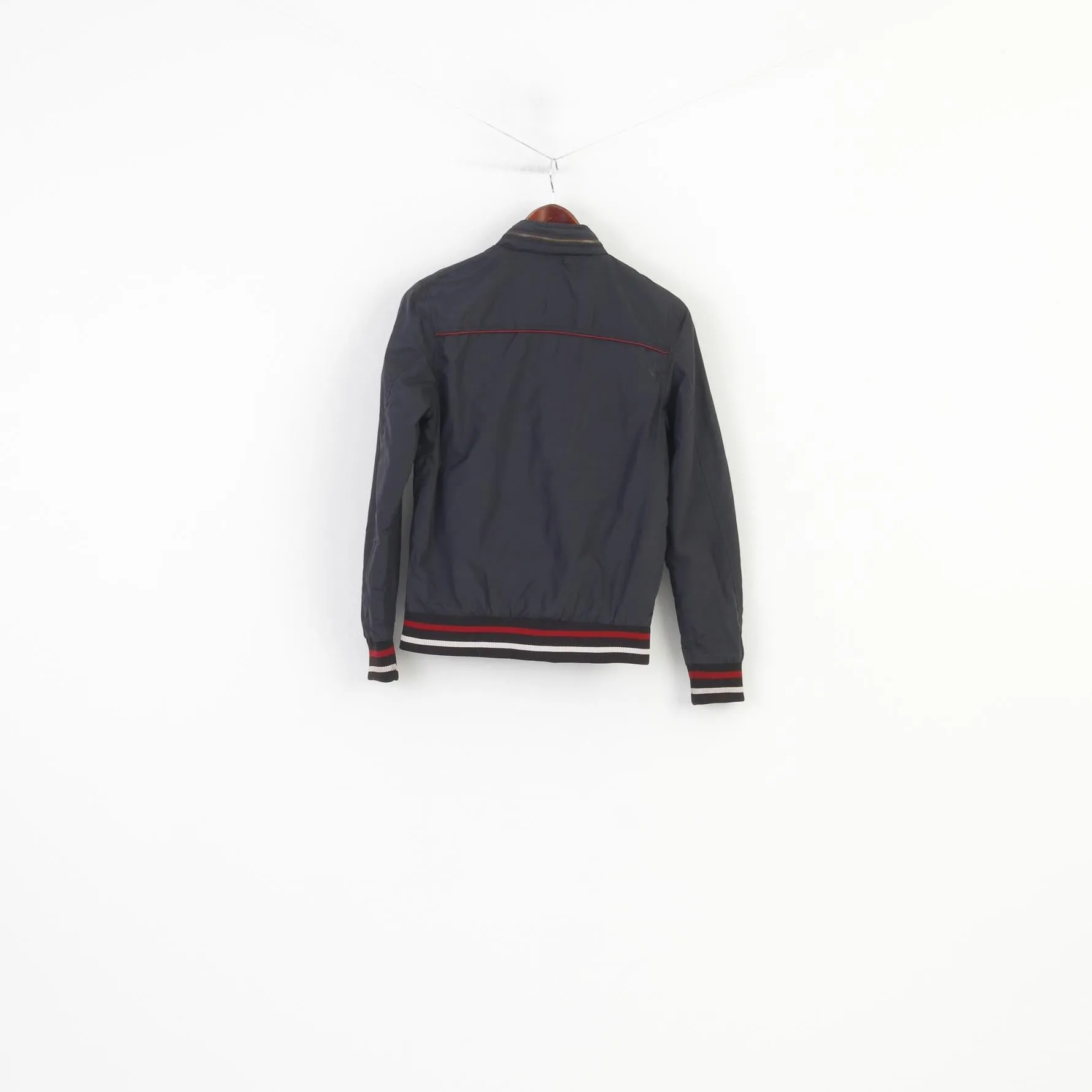 Dolce Gabbana Men L S Jacket Navy Full Zipper Hidden Hood IT.IT Vintage Top