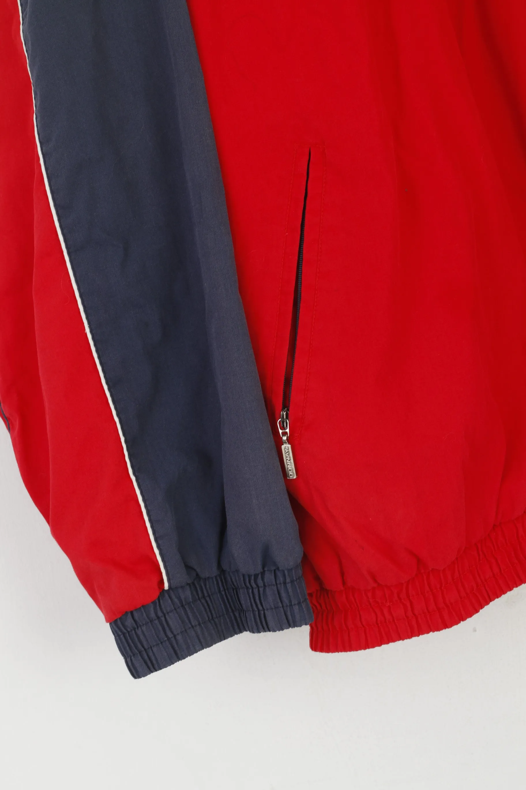 Donnay International Men XL Jacket Navy Vintage Bomber Nylon Tennis Full Zip Top