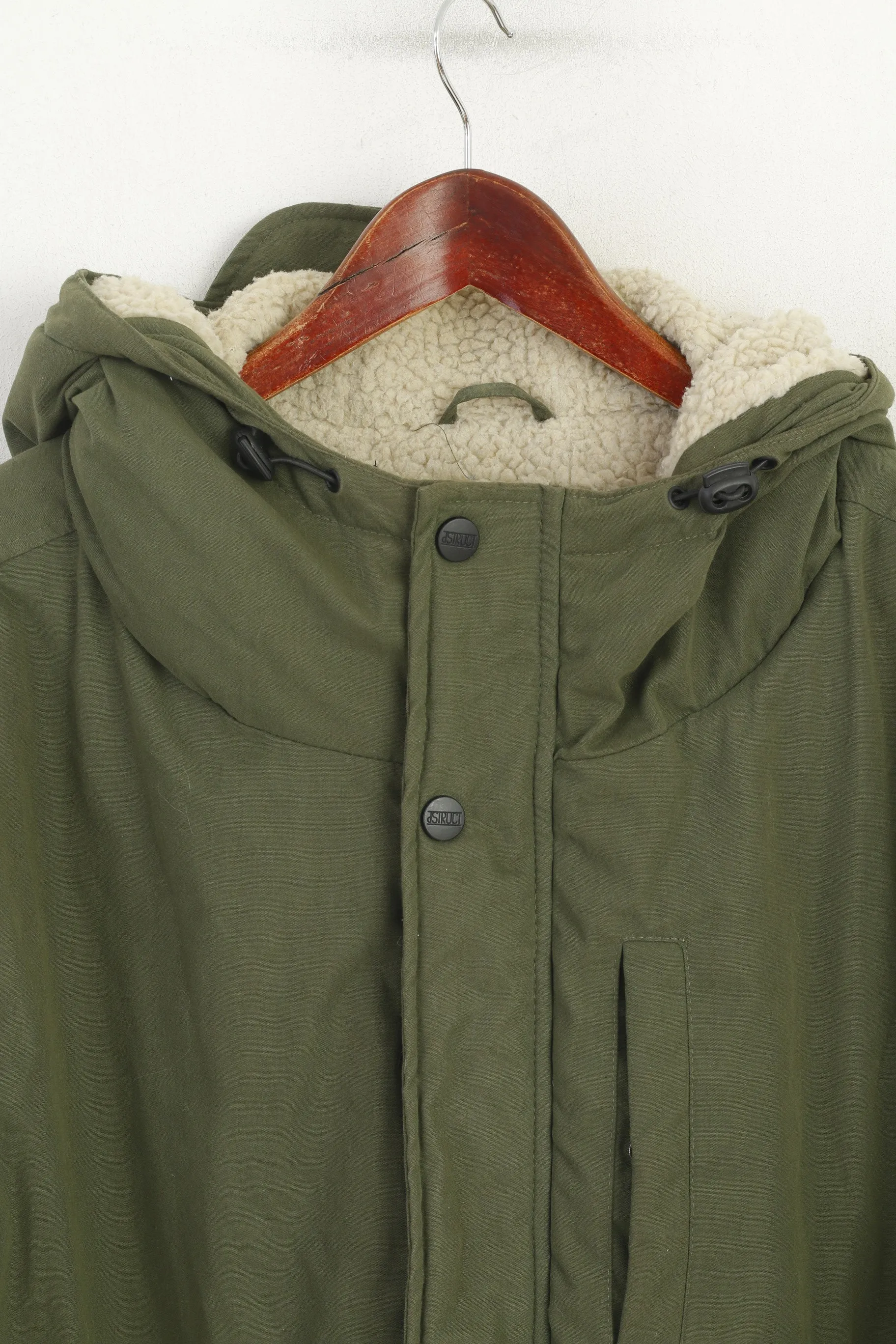 Dstruci Men L Jacket Green Cotton Padded Stirling Full Zip Hooded Dstruction Parka