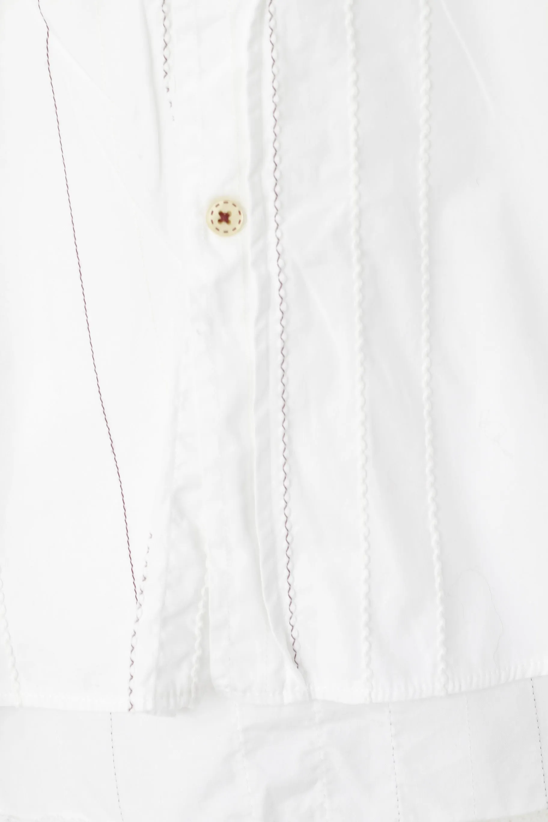 Duck And Cover Men XL Casual Shirt White Cotton Striped Texture Long Sleeve Top