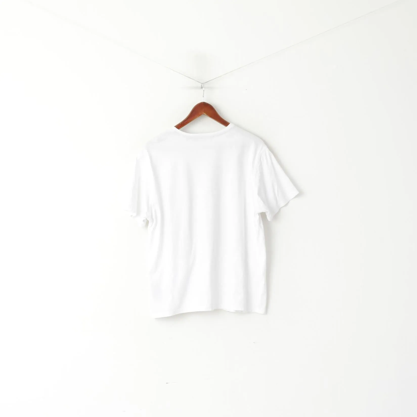 Duck and Cover Men XL (L) T- Shirt White Cotton Graphic Crew Neck Pug Jeatpag Top
