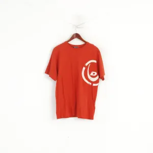 Duck And Cover Men XL T- Shirt Orange Cotton Crew Neck Classic Sport Top