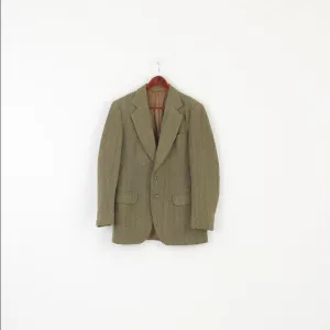 Dunn & Co Men 100 40 Blazer Green Wool Vintage Single Breasted Jacket