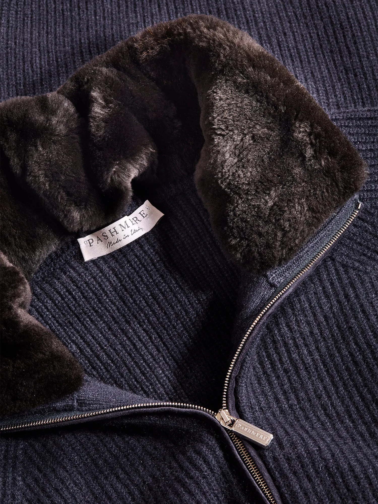 Elio Fur Trim Cashmere Cardigan