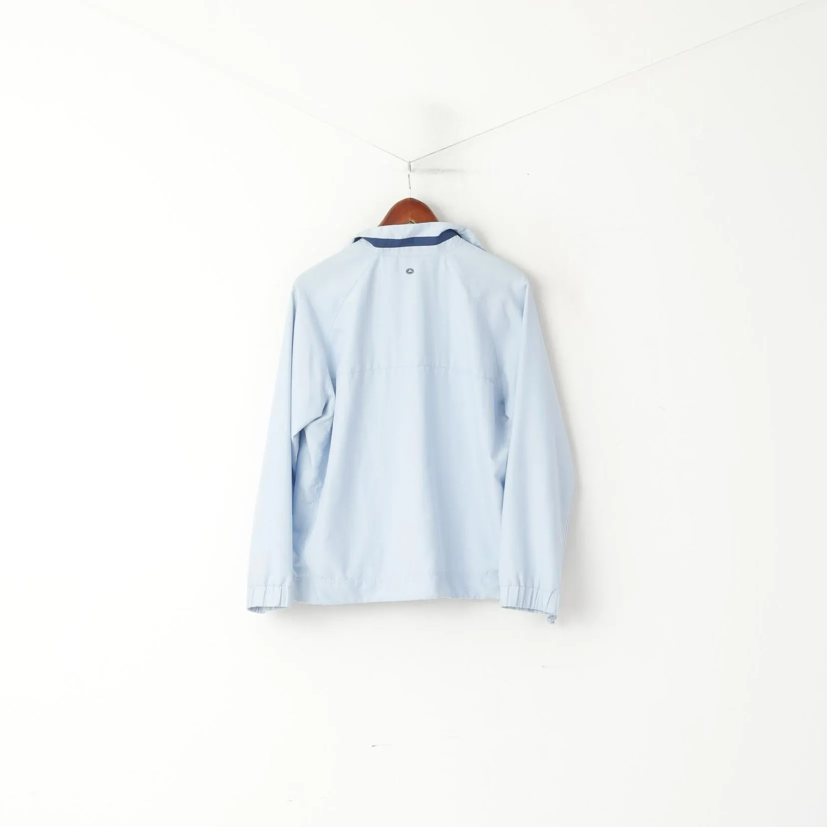 Ellesse Women 16 38'' M Pullover Jacket Ligh Blue Sport Zip Neck Active Top