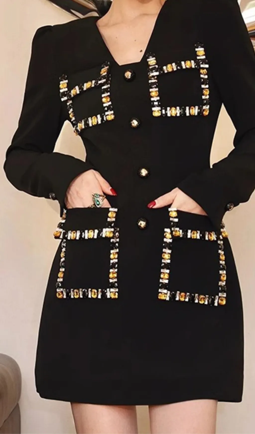 EMBROIDERED FLARES MINI DRESS Gloria Lanvin