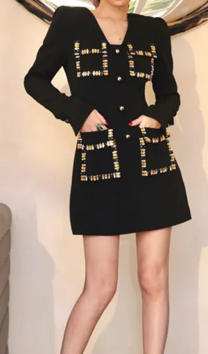 EMBROIDERED FLARES MINI DRESS Gloria Lanvin
