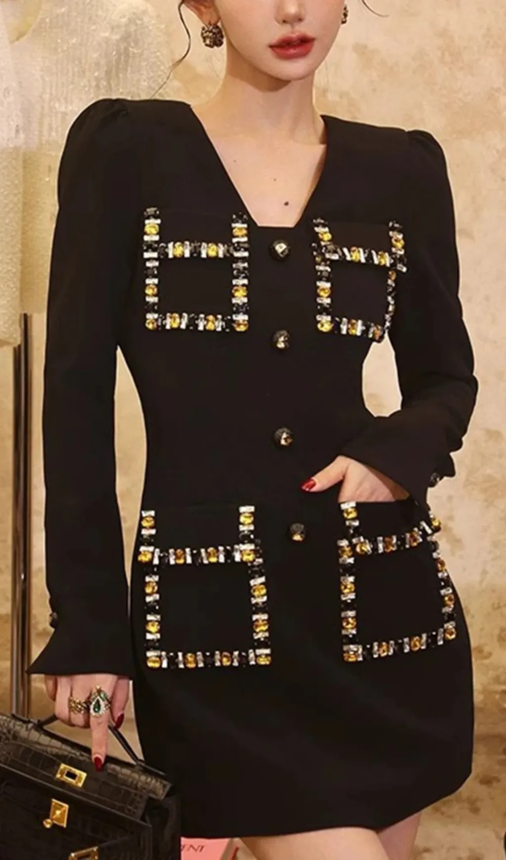 EMBROIDERED FLARES MINI DRESS Gloria Lanvin