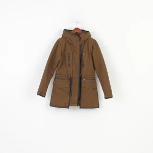 Epister Woman L M Jacket Khaki Padded Full Zipper Hood Winter Pockets Cotton Vintage Top